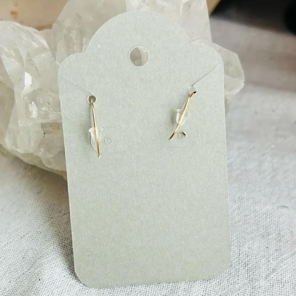 3/$15 Yellow Gold Blue Enamel Wineglass Dangle Earrings